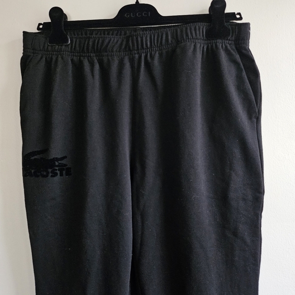 New Lacoste Men's Cotton Fleece Lounge Black Joggers Sweatpants NWT Large - Picture 11 of 16